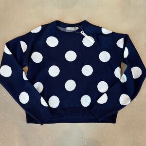 ASOS navy blue polka dot sweater in size 0
